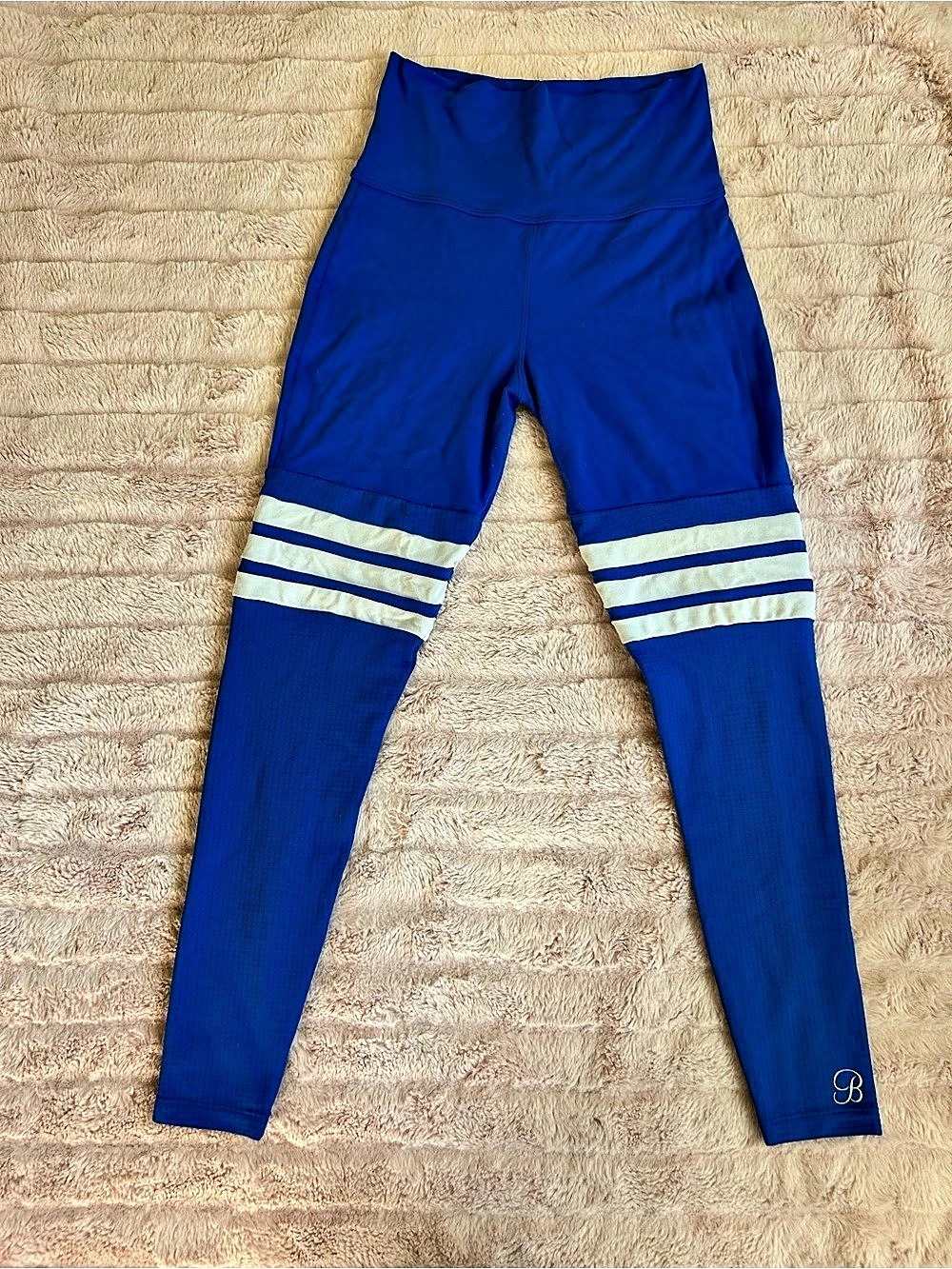 Bombshell Sportswear Perform Thigh-Highs Leggings Blue & White Small